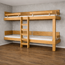 Postele Čtyřlůžko se žebříkem